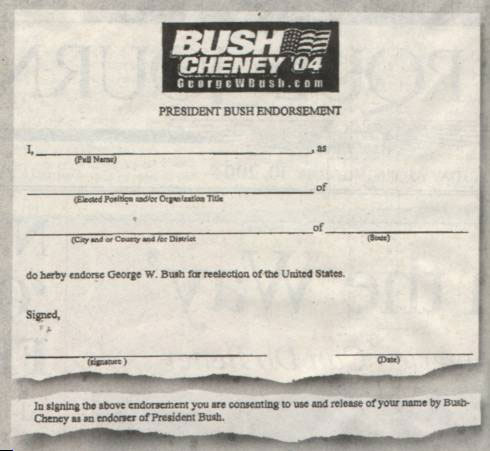 The Bush campaign loyalty oath
